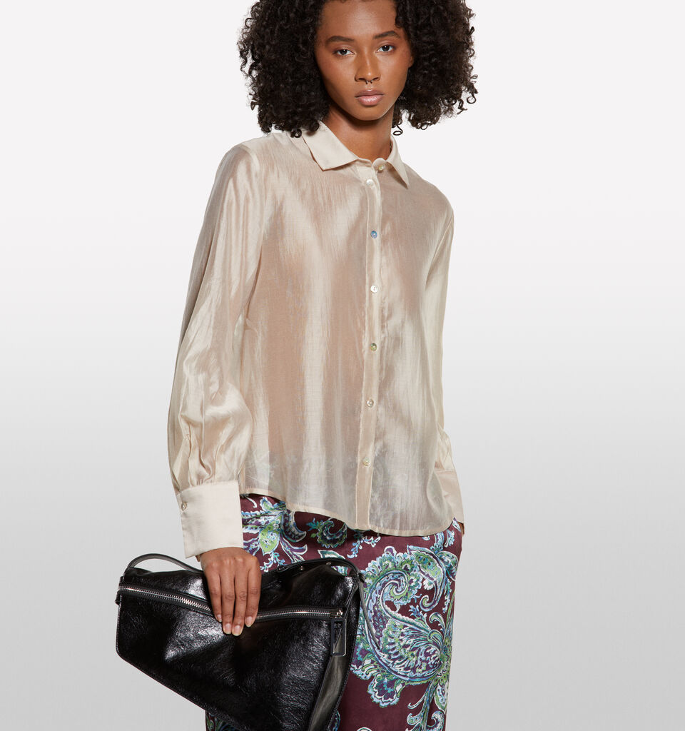 Chemise beige semi-transparente - chemises pour femme - Beige | Sisley image number 3